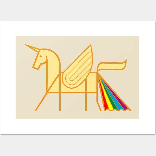 unicorn on rainbow Wall Art by osvaldoport76